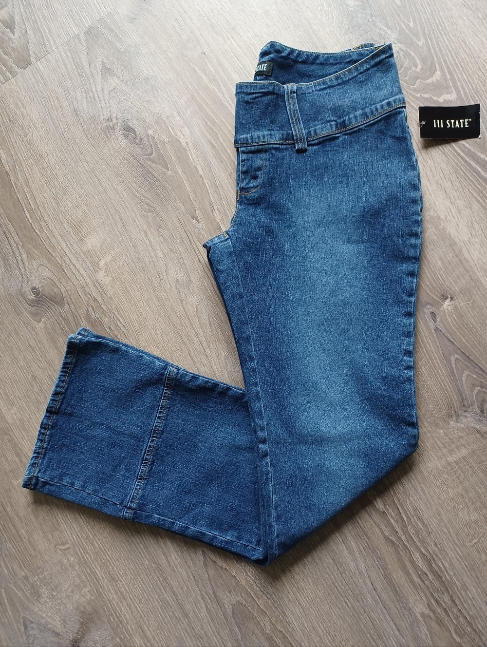 NWT 111 State Dark Blue Low Rise Back Slit  Jeans